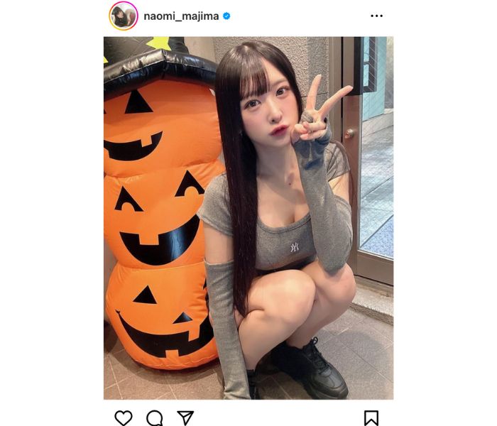 カボチャになりたい！真島なおみ、ひと足早いハロウィンカボチャとのSHOTを披露！