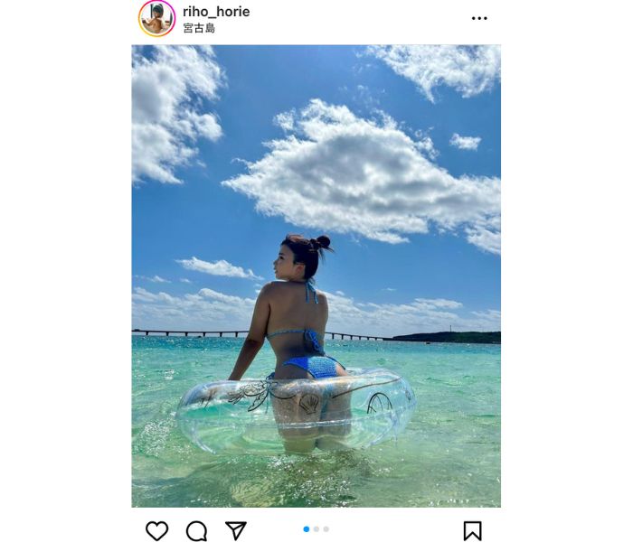 堀江りほ、浮き輪でプカプカと浮かぶ姿が可愛すぎると話題に！