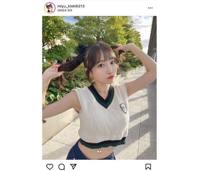 岸みゆ、脇チラツインテ持ち上げショットにファン悶絶「岸みゆ無しの人生は考えられない」