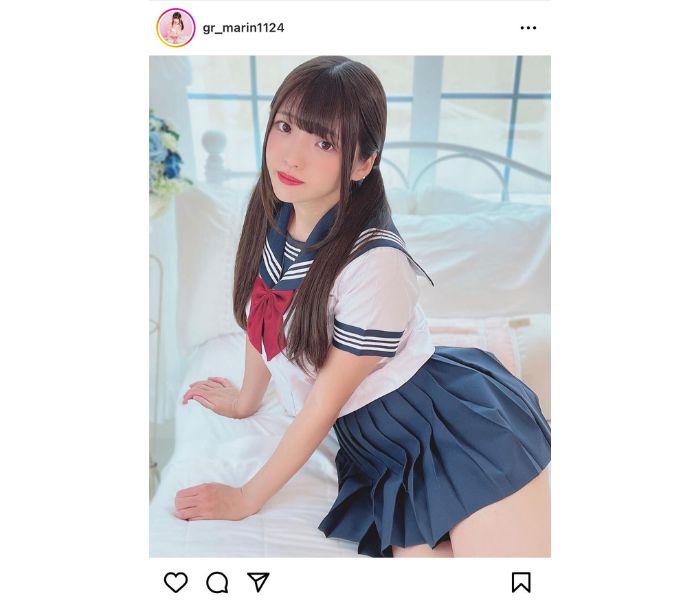 瀬戸真凜（ラプラス）、あざと可愛すぎるセーラー服写真にファン悶絶！