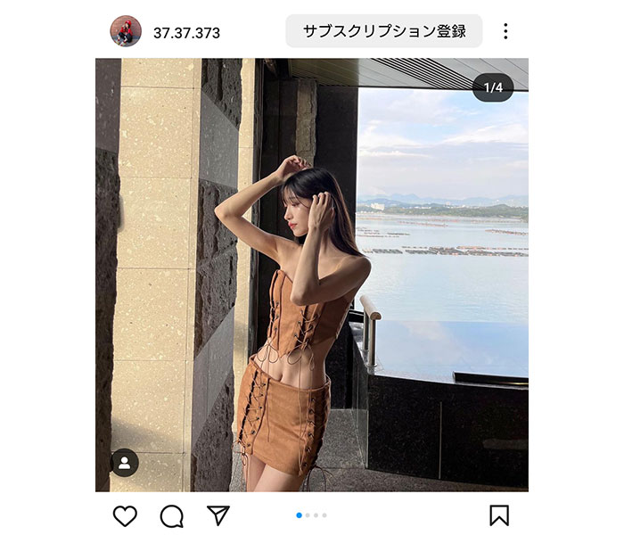 「こんな彼女がほしい！」謎の美女・すーぱー柿のたね。がヘソチラコーデでナイス美腹筋披露！