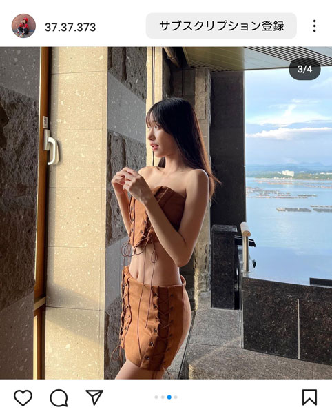 「こんな彼女がほしい！」謎の美女・すーぱー柿のたね。がヘソチラコーデでナイス美腹筋披露！