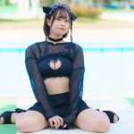 【写真特集】萌黄姫星(meluQ)、胸のねこ窓から美バスト覗く、ねこコス水着で登場！！＜近代麻雀水着祭2023＞