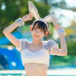 【写真特集】桜夏なつ(LOVE 9 LOVE)、正統派制服風メイドコスからのプリティバニーで登場！！＜近代麻雀水着祭2023＞