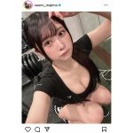 真島なおみ、トレーニング中も美しい！黒のTシャツからのぞく美谷間に自然と目が奪われる！