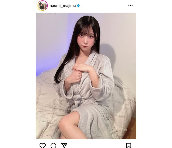 真島なおみ、バスローブが放つセクシーな輝き「ドキドキして眠れない」とファン嬉しい悲鳴！