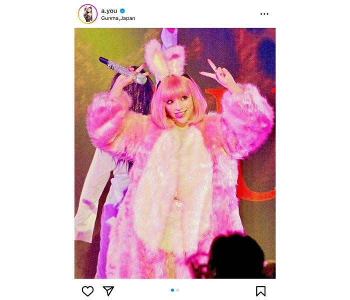 浜崎あゆみ、愛嬌たっぷりのピンクうさぎ着ぐるみ姿公開！ギャップ満点の舌ペロに反響