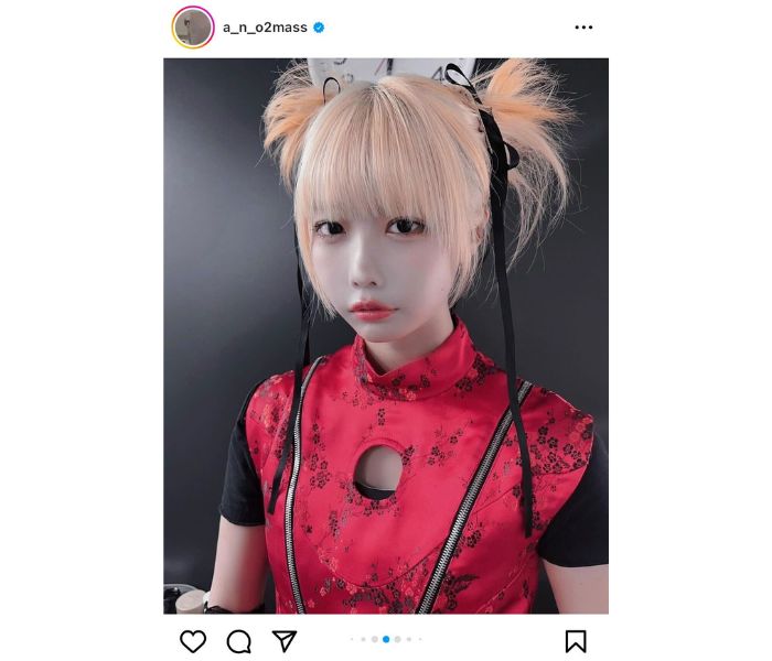 あの、金髪に大胆イメチェン！チャイナ服オフショットに「金髪姿も可愛い」「どんな髪色も似合うあのちゃん最強」の声