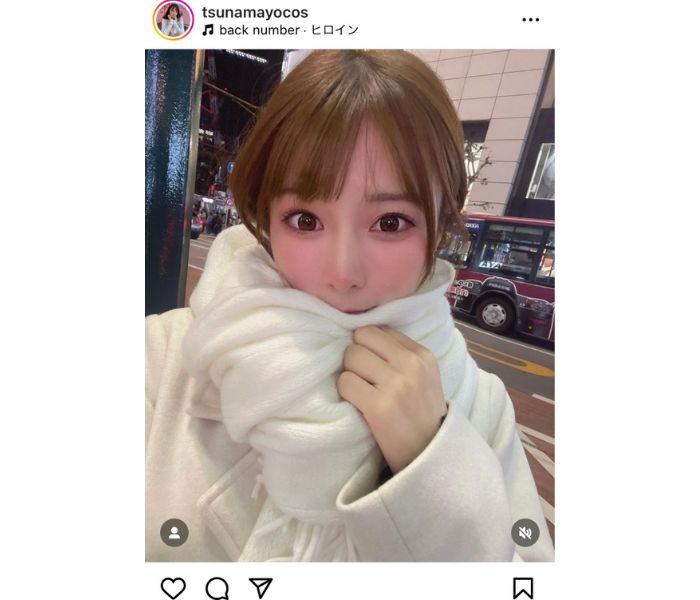 つなまよ！、もこもこ着込んだ真っ白な冬コーデを披露！可愛すぎるとファン歓喜！