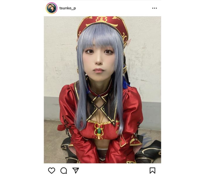 「可愛いしかない」つんこ、美バストのぞくコスプレ姿に賞賛の声続々