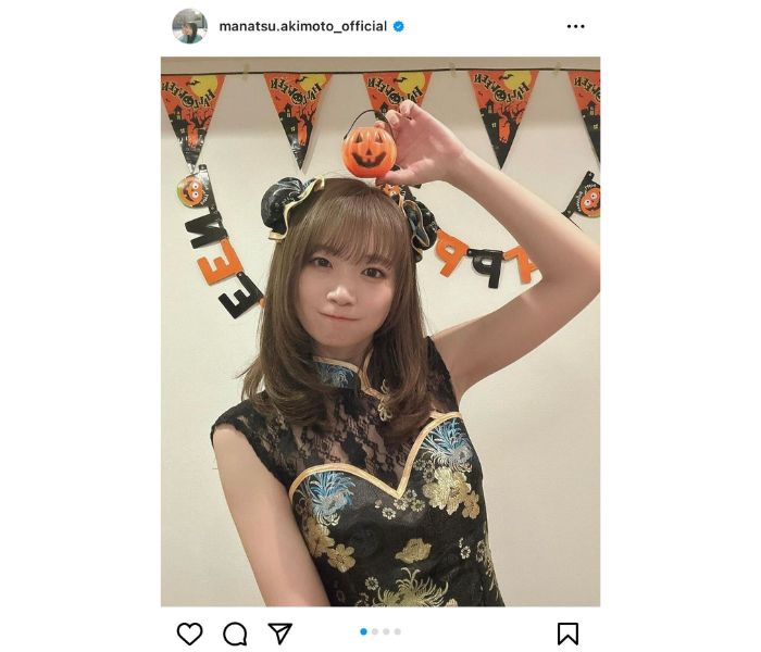 秋元真夏、美二の腕のぞくノースリーブチャイナ服が可愛すぎると話題に！