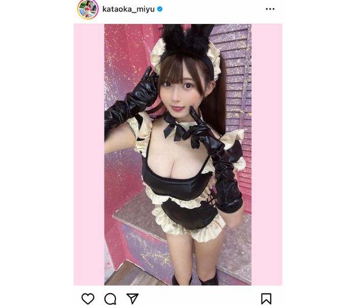 黒うさぎになった片岡未優に目が離せない！セクシーと可愛さの絶妙コラボ！