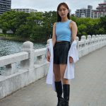 【写真特集】安部七波さん、白シャツに黒のミニ丈ボトムスで美脚アピール！「福岡マラソンで今年も走ります」＜ベストオブミス福岡大会本部長＞