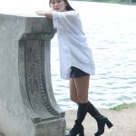 【写真特集】安部七波さん、白シャツに黒のミニ丈ボトムスで美脚アピール！「福岡マラソンで今年も走ります」＜ベストオブミス福岡大会本部長＞