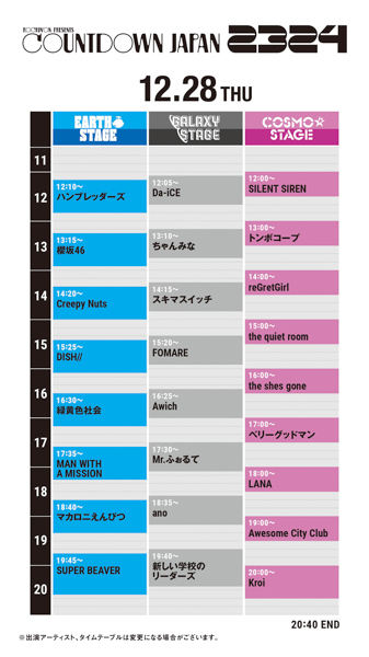 新しい学校のリーダーズ、初日GALAXY STAGE トリで出演決定！〈COUNTDOWN JAPAN 23/24〉