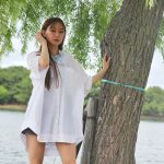 【写真特集】安部七波さん、白シャツに黒のミニ丈ボトムスで美脚アピール!「福岡マラソンで今年も走ります」<ベストオブミス福岡大会本部長>