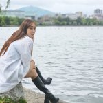 【写真特集】安部七波さん、白シャツに黒のミニ丈ボトムスで美脚アピール！「福岡マラソンで今年も走ります」＜ベストオブミス福岡大会本部長＞