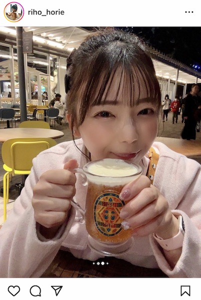 堀江りほ、ビールでほろ酔いデート気分のSHOTを披露！コロコロ変わる笑顔がキュート！