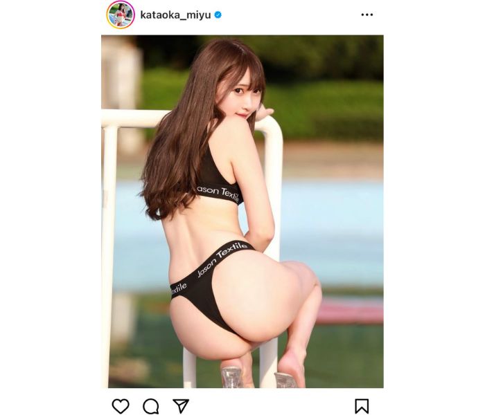 片岡未優、背中越しに魅せる桃尻の曲線美！「いい肉の日」の投稿にファンからは賞賛の声が殺到！