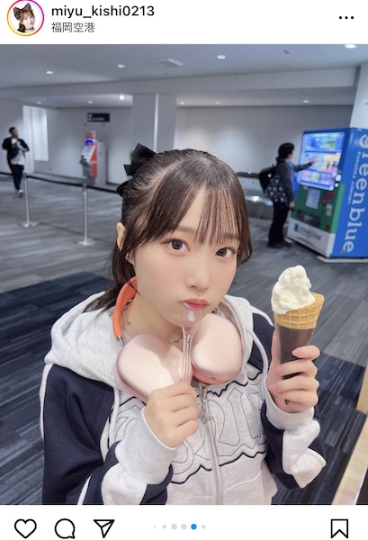 #ババババンビ・岸みゆ、美味しそうにミルクアイスを食べるSHOTが盛りだくさん！「全部かわいい」とファン歓喜！